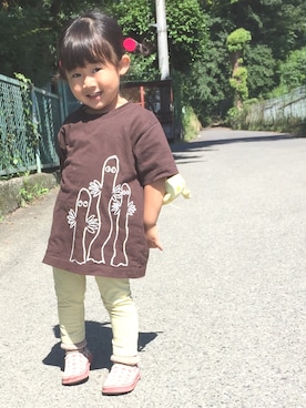 「茶色」｜「アイテム（雑貨/ホビー）」を使った、ちょりぃさん（キッズ・80cm）の夏コーディネート