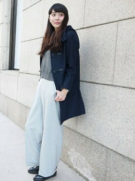 「レースアップシューズ」｜「アイテム（ダッフルコート）」を使った、JOURNAL STANDARD Lady's 心斎橋店スタッフBさん（レディース・170cm）の冬コーディネート