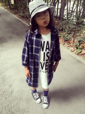 「AAA（トリプルエー）のアイテム（トップス）」を使った、薇依妈さん（キッズ・130cm）の冬コーディネート