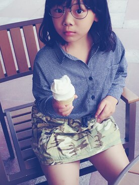 「AAA（トリプルエー）のアイテム（トップス）」を使った、薇依妈さん（キッズ・130cm）の冬コーディネート