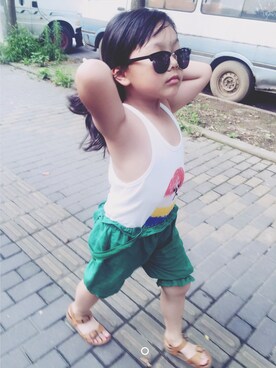 「AAA（トリプルエー）のアイテム（トップス）」を使った、薇依妈さん（キッズ・130cm）の冬コーディネート