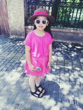 「AAA（トリプルエー）のアイテム（トップス）」を使った、薇依妈さん（キッズ・132cm）の夏コーディネート