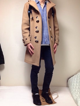 「オールスター」｜「アイテム（ダッフルコート）」を使った、kenさん（メンズ・186cm）の冬コーディネート