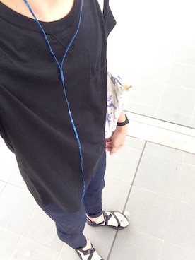 「tim.（ティム）のアイテム（トップス）」を使った、kenさん（メンズ・186cm）の夏コーディネート