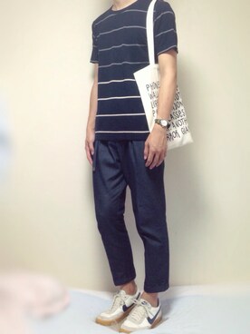 「H&M（エイチ・アンド・エム）のアイテム（トートバッグ）」を使った、kenさん（メンズ・186cm）の夏コーディネート