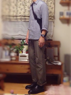 「MARGARET HOWEEL」｜「アイテム（アナログ腕時計）」を使った、kenさん（メンズ・186cm）の秋コーディネート