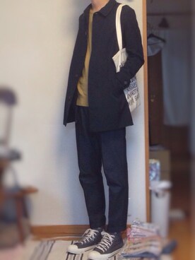 「H&M（エイチ・アンド・エム）のアイテム（トートバッグ）」を使った、kenさん（メンズ・186cm）の秋コーディネート
