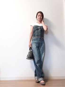 「Ungrid（アングリッド）のアイテム（チューブトップ）」を使った、yukari kitamuraさん（レディース・156cm）の夏コーディネート