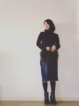 「GUコーデ」｜「アイテム（ブーティ）」を使った、yukari kitamuraさん（レディース・156cm）の秋コーディネート