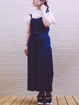 「KIKKA THE DIARY OF（キッカ　ザ　ダイアリー　オブ）のアイテム（つなぎ/オールインワン）」を使った、mikku.さん（レディース・148cm）の夏コーディネート