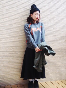 「Marc by Marc Jacobs（マークバイマークジェイコブス）のアイテム（スウェット）」を使った、mikku.さん（レディース・149cm）の秋コーディネート
