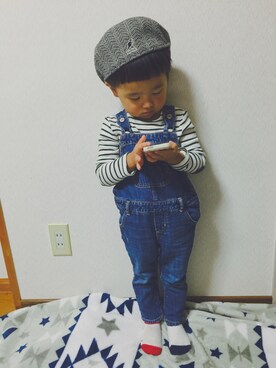 「KANGOL（カンゴール）のアイテム（キャスケット）」を使った、sei..さん（キッズ・100cm）の秋コーディネート