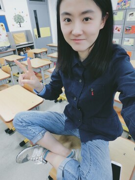 「アイテム（その他シューズ、グレー系）」を使った、时令之环_さん（レディース・165cm）の春コーディネート