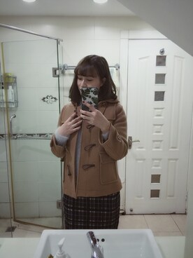 「snidel」｜「アイテム（ブルゾン）」を使った、Ying Heさん（レディース・167cm）の冬コーディネート