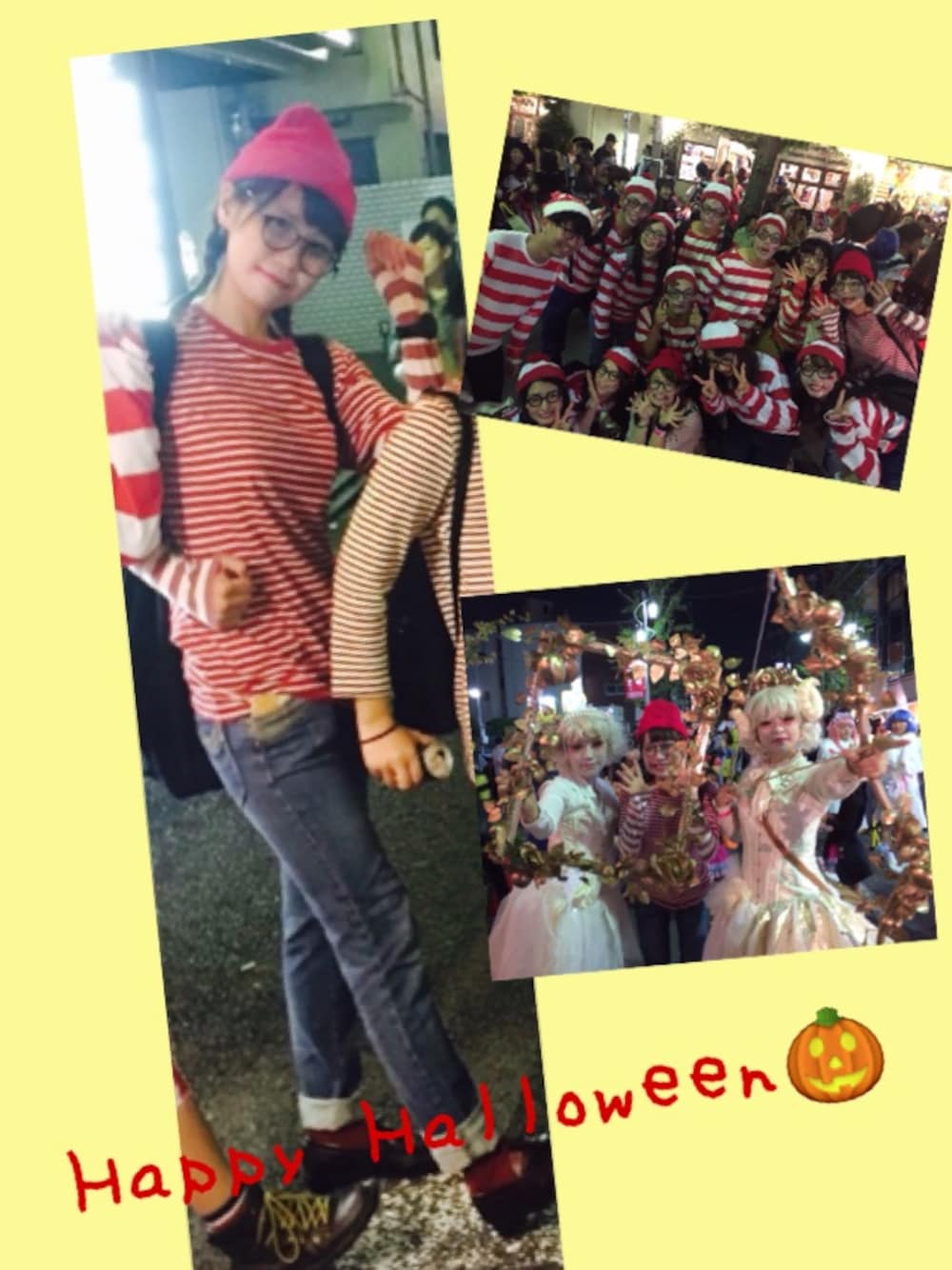 「ハロウィン、ウォーリー、下北沢、WEAR HALLOWEEN 2014」｜「FOREVER 21のアイテム（Tシャツ/カットソー、レッド系）」を使った、mooさん（レディース・163cm）の秋コーディネートの1枚目の写真