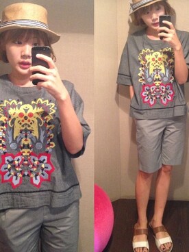「Steve J ＆Yoni P（スティーブジェイアンドヨニピー）のアイテム」を使った、이흠さん（レディース・157cm）の夏コーディネート