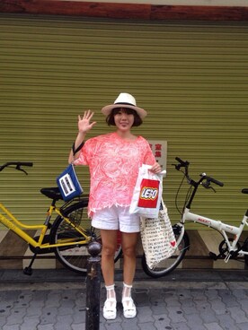 「Steve J ＆Yoni P（スティーブジェイアンドヨニピー）のアイテム」を使った、이흠さん（レディース・157cm）の夏コーディネート