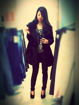 「muse muse（ミューズミューズ）のアイテム（ジャケット/アウター）」を使った、ミユキ✞さん（レディース・157cm）の冬コーディネート