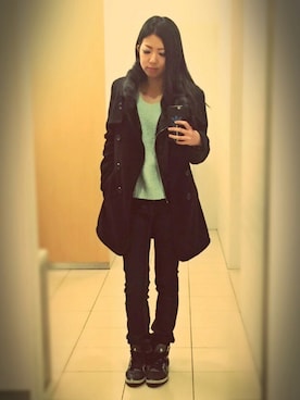 「muse muse（ミューズミューズ）のアイテム（ジャケット/アウター）」を使った、ミユキ✞さん（レディース・157cm）の冬コーディネート