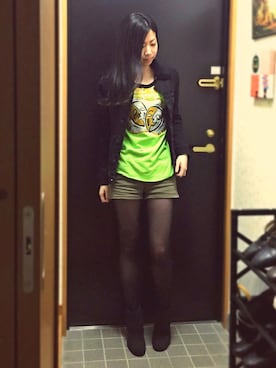 「ラグランTシャツ」｜「アイテム（デニムジャケット）」を使った、ミユキ✞さん（レディース・157cm）の春コーディネート