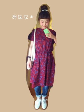 「植物柄」｜おはな＊さん（レディース・162cm）の夏コーディネート