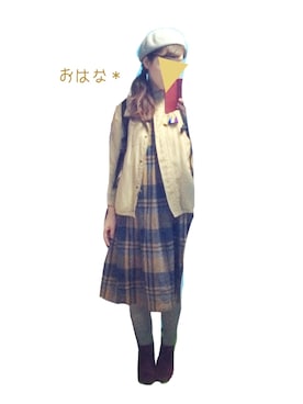 「B.L.U.E（ビーエルユーイー）のアイテム（ジャケット/アウター）」を使った、おはな＊さん（レディース・163cm）の秋コーディネート