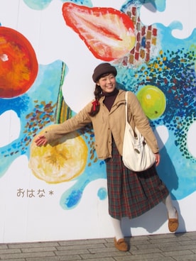 「B.L.U.E（ビーエルユーイー）のアイテム（ジャケット/アウター）」を使った、おはな＊さん（レディース・163cm）の冬コーディネート