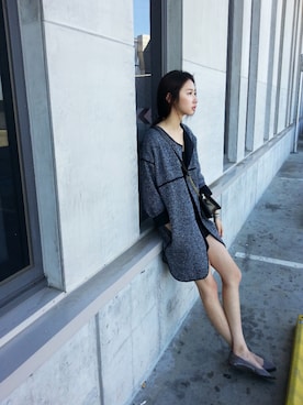 「アイテム（その他シューズ、グレー系）」を使った、tiffaniecさん（レディース・168cm）の冬コーディネート