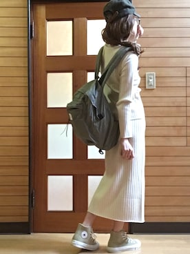 「ニットアップ」｜「アイテム（帽子）」を使った、N.aiさん（レディース・155cm）の春コーディネート