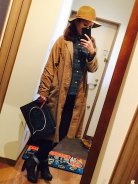 「モスグリーン」｜「アイテム（その他アウター）」を使った、KKZ-1さん（レディース・160cm）の秋コーディネート