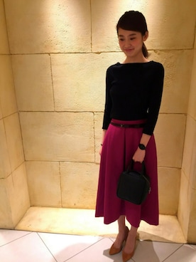 「BEAUTY&YOUTH UNITED ARROWS（ビューティーアンドユースユナイテッドアローズ）のアイテム（Tシャツ/カットソー、ブラック系）」を使った、izumi satoさん（レディース・164cm）の夏コーディネート