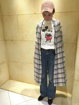 「BEAUTY&YOUTH UNITED ARROWS（ビューティーアンドユースユナイテッドアローズ）のアイテム（Tシャツ/カットソー、ホワイト系）」を使った、izumi satoさん（レディース・164cm）の夏コーディネート