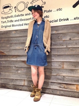 「TYPE BLUE（タイプブルー）のアイテム（ワンピース）」を使った、miki wさん（レディース・164cm）の冬コーディネート