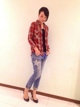 「TYPE BLUE（タイプブルー）のアイテム（パンツ）」を使った、miki wさん（レディース・164cm）の夏コーディネート