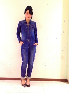 「TYPE BLUE（タイプブルー）のアイテム（つなぎ/オールインワン）」を使った、miki wさん（レディース・164cm）の秋コーディネート