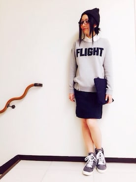 「スウェット×シャツ」｜miki wさん（レディース・165cm）の秋コーディネート