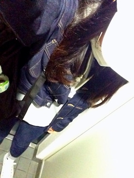 「学校」｜「アイテム（デニムジャケット）」を使った、CKさん（レディース・150cm）の春コーディネート