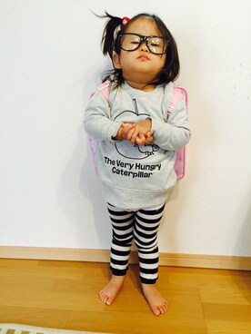 「SEVENDAYS=SUNDAY（セブンデイズサンデイ）のアイテム（スウェット）」を使った、RUCAさん（キッズ・80cm）の冬コーディネート