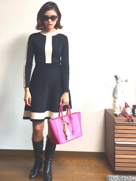 「sandro（サンドロ）のアイテム（ワンピース/ドレス）」を使った、華子さん（レディース・167cm）の冬コーディネート