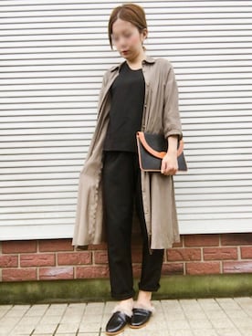 「Simplicite（サンプリシテ）のアイテム（オールインワン・サロペット）」を使った、Yumiinさん（レディース・152cm）の秋コーディネート