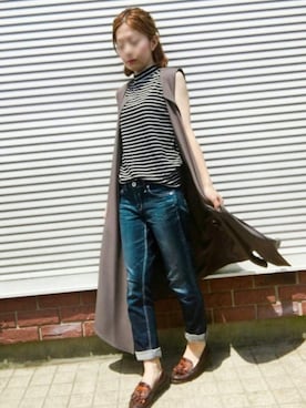 「INTERPLANET（インタープラネット）のアイテム（ベスト）」を使った、Yumiinさん（レディース・152cm）の夏コーディネート