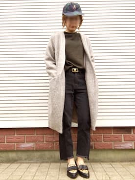 「Supreme.La.La.（シュープリームララ）のアイテム（モカシン/デッキシューズ）」を使った、Yumiinさん（レディース・152cm）の秋コーディネート