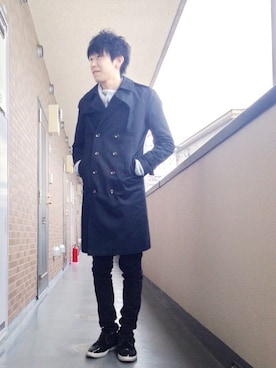 「TAKEO KIKUCHI（タケオキクチ）のアイテム（パンプス）」を使った、ARANARIさん（メンズ・181cm）の冬コーディネート