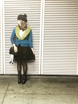 「blue」｜「アイテム（ブーティ）」を使った、laniさん（レディース・153cm）の冬コーディネート