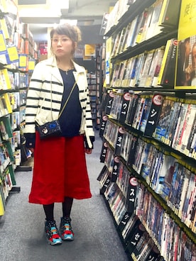 「Hands of creation（ハンズオブクリエイション）のアイテム（スカート）」を使った、laniさん（レディース・153cm）の春コーディネート