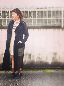 「chanel」｜「アイテム（トレンチコート）」を使った、laniさん（レディース・153cm）の春コーディネート