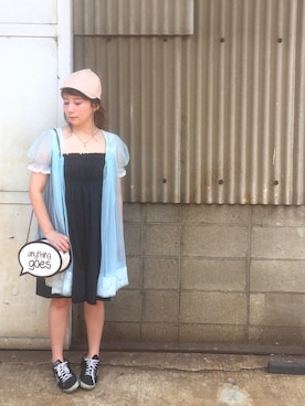 「LILY BROWN（リリーブラウン）のアイテム（キャップ）」を使った、laniさん（レディース・153cm）の夏コーディネート