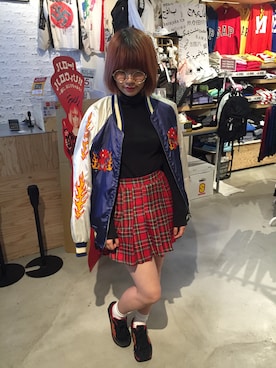 「タータンチェック」｜みきてぃ。さん（レディース・168cm）の秋コーディネート