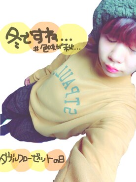 「w closet」｜「アイテム（ニットキャップ/ビーニー）」を使った、みきてぃ。さん（レディース・168cm）の秋コーディネート
