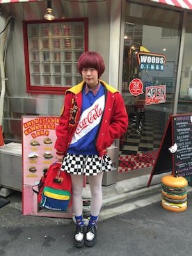 「セーラースタジャン」｜みきてぃ。さん（レディース・168cm）の冬コーディネート
